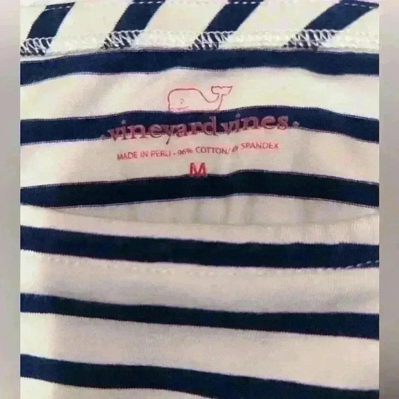 Vineyard Vines Shirt Womens Medium Blue Mixed Striped Long Sleeve Pullover - Picture 4 of 5